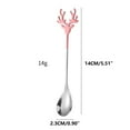 thumbnail image 3 of Christmas Decorations Christmas Spoons Christmas Gift Reindeer Spoon 304 Stainless Steel Coffee Spoon Mixing Spoon Dessert Ice Cream Spoon White, 3 of 7