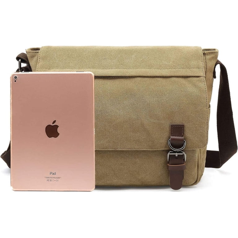 Canvas Vintage Messenger Bag Shoulder bag Leather Large Travel