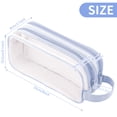 thumbnail image 3 of Rirool Mesh Pencil Case Large Capacity, Clear 2 Compartment Pencil Pouch with Zipper, Big Pen Organizer for School Supplies, Travel Makeup Bag for Girls Teens Adults Blue, 3 of 7
