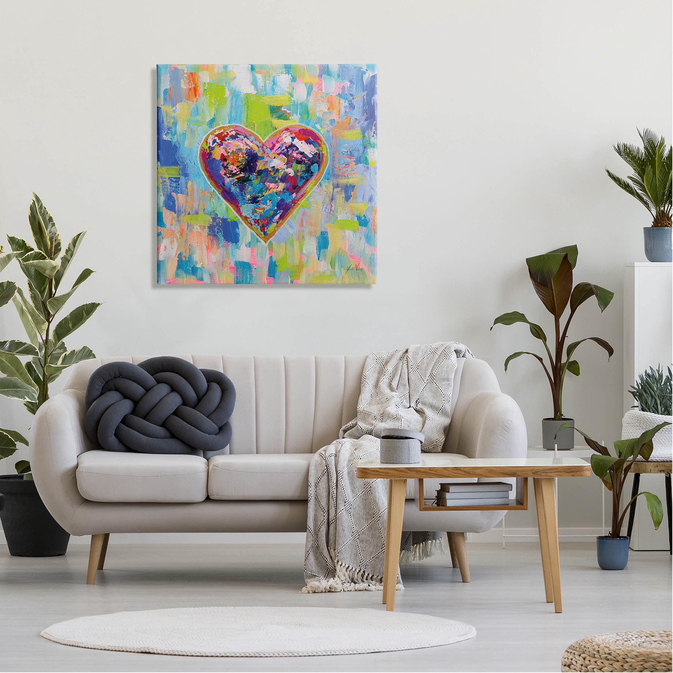 Stupell Industries Contemporary Urban Style Heart Shape Painting Gallery Wrapped Canvas Print Wall Art, Design by Jeanette Vertentes