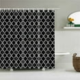 thumbnail image 2 of Black with White Shower Curtain Geometric Wave Stripe Bath Curtain Waterproof Polyester Fabric Bathroom Accessories Screen r, 2 of 7