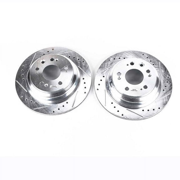 Power Stop Rear Pair of Drilled and Slotted Brake Rotors JBR1142XPR