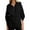 Black, variant on Ofreoo Womens Solid Color Lapel Half Zipper Drawstring Waist Long Sleeved Side Slit Casual Sweatshirt Fall Tops for Women 2024 Deal of the Week