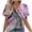 Purple-A, variant on Spring Summer Casual Loose Printed Dolman Sleeve Short Sleeve V-Neck Blouse for Women, Cozy Going Out Top Red, S