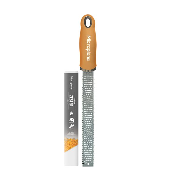 Rallador Zester Microplane Premium, color mostaza, acero inoxidable