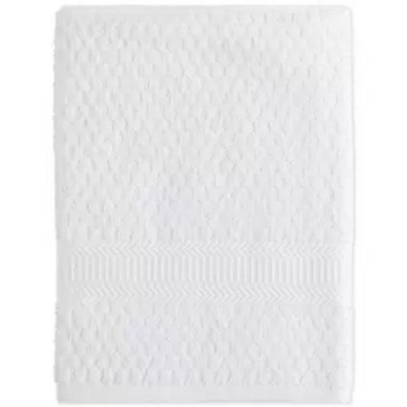 Divatex Cotton Textured Quick-Dry Bath Towel, White, 27x52