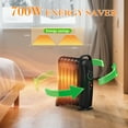 thumbnail image 3 of LifePlus Electric Oil Filled Radiator 700W Portable Space Heaters for Home Thermostat Energy Efficient Overheat Safety, Black, 3 of 10