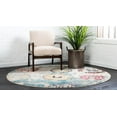 thumbnail image 2 of Unique Loom Estrella Collection Modern, Abstract, Colors, Distressed Area Rug, 6 ft x 6 ft, Beige/Light Blue, 2 of 2