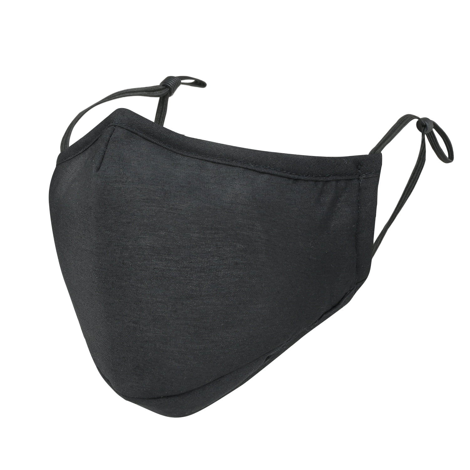 ililily Black 3D Cotton Washable 3 Layers Face Mask Reusable Fashion ...