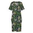 thumbnail image 4 of Frogs in the Hawthorn - midnight blue Loose Pocket Dress summer dress dresses for woman, 4 of 7