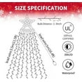 thumbnail image 4 of PUCACHI Christmas Lights 350LED 12.5ft Multicolor Waterfall Star , IP67 Waterproof, Remote & 8 Modes, for Indoor/Outdoor Decor, 4 of 6