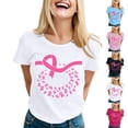 thumbnail image 4 of Yuanlong Womens Tshirts Cancer Awareness Print Short Sleeve Round Neck Tops Stylish Daily Activities Tee Shirts, 4 of 4