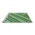thumbnail image 2 of Ahgly Company Machine Washable Indoor Round Checkered Turquoise Blue Modern Area Rugs, 7' Round, 2 of 4