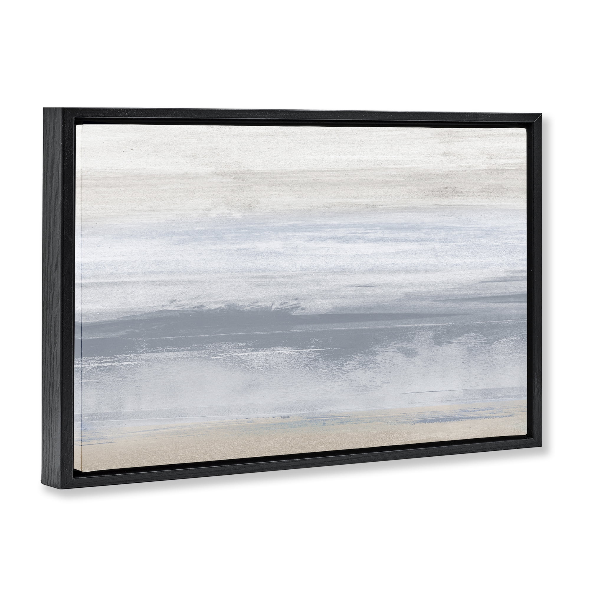 Stupell Industries Serene Blue Feeling Landscape Painting Black Floater Framed Canvas Art Print Wall Art, 31 x 21