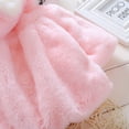 thumbnail image 5 of Toddler Baby Girl Faux Fur Coat Cute Rabbit Bunny Ear Hooded Plush Coat Warm Jacket Easter Outwear, 5 of 7
