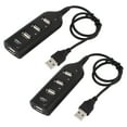 thumbnail image 1 of Unique Bargains 2Pcs Black 4 Ports High Speed USB 2.0 Hub Splitter Adapter Cable, 1 of 1