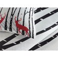 thumbnail image 3 of Ambesonne Antlers Quilted Coverlet 3 Pcs, Deer Tree Forest Bird, King Size, White Black Red, 3 of 4