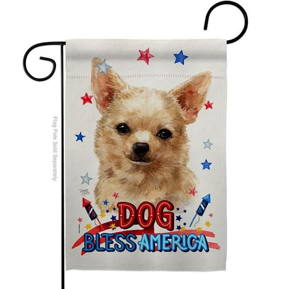 Breeze Decor G120212-BO Patriotic Apple Head Chihuahua Animals Dog 13 x 18.5 in. Double-Sided Decorative Vertical Garden Flags for House Decoration Banner Yard Gift