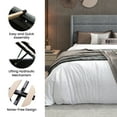 thumbnail image 6 of Sha Cerlin King Size Lift Up Hydraulic Storage Bed Frame, Platform Bed with Fabric Upholstered Wingback Headboard, No Box Spring Needed, Blue Gray, 6 of 15