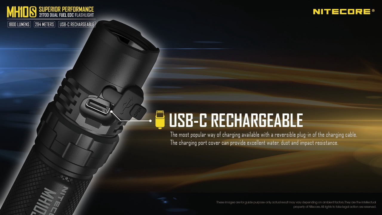 Nitecore MH10S 1800 Lumen USB-C Rechargeable Flashlight