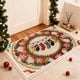 thumbnail image 3 of Felpudo navideño con decoración navideña para exteriores, alfombra bordada para baño, diseño de flor de Pascua y medias, estilo rústico, para entrada y bienvenida., 3 of 5