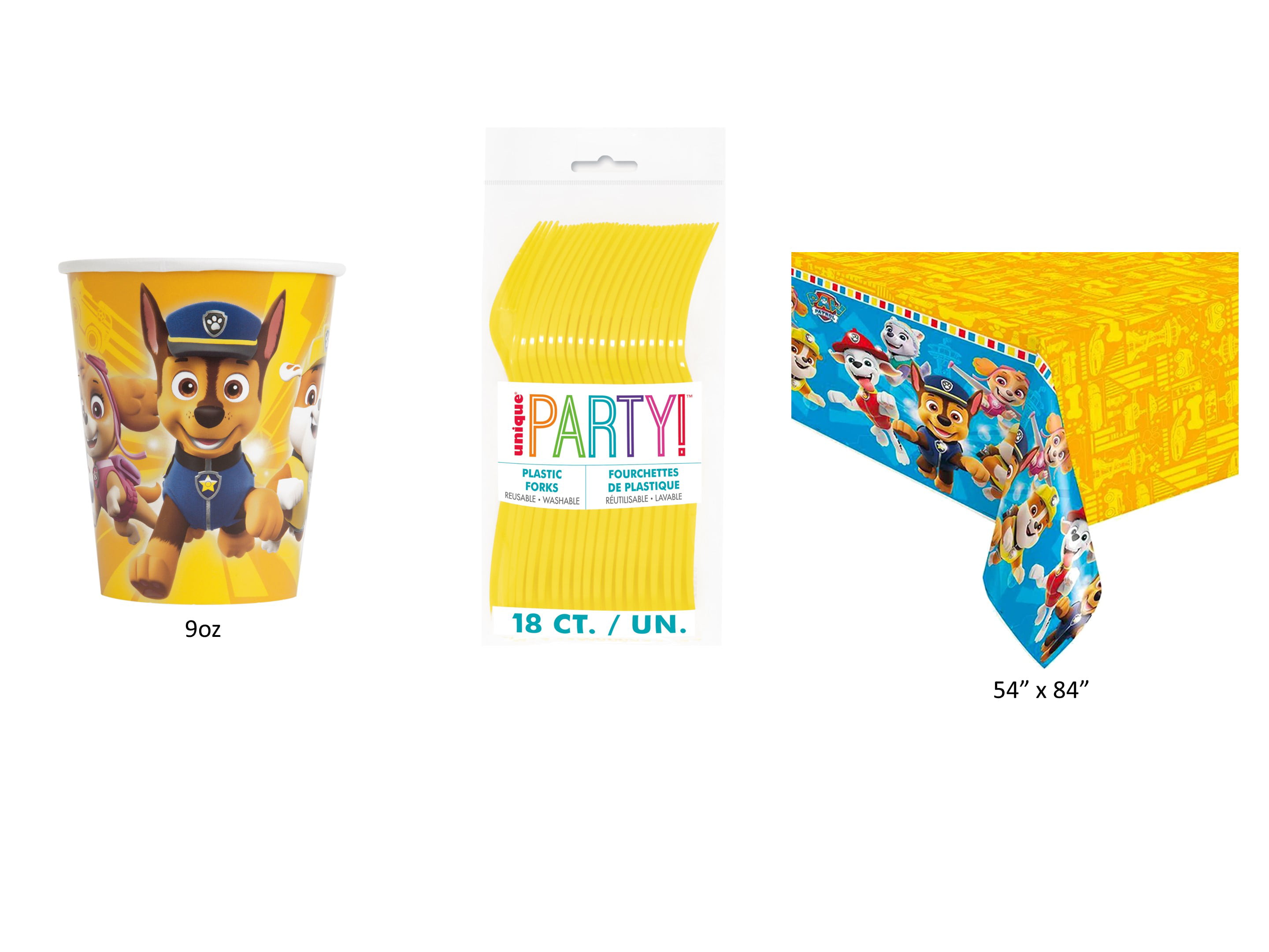 Paw Patrol Party Supplies - Serves 32 - Plates (9), Napkins, Cups, Paw  Straws - Disposable Kids Birthday Dinnerware Bundle with decorative design