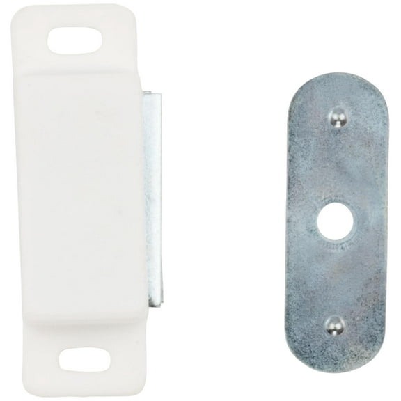 National Hardware Magnetic Catch - White Metal, Smooth Finish - 1 Pack, 2 in. x 2-1/32 in.