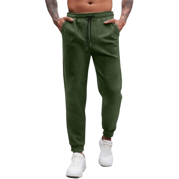Pantalones largos para hombre, informales, de moda, con cintura elástica, lisos, largos y elásticos, de poliéster