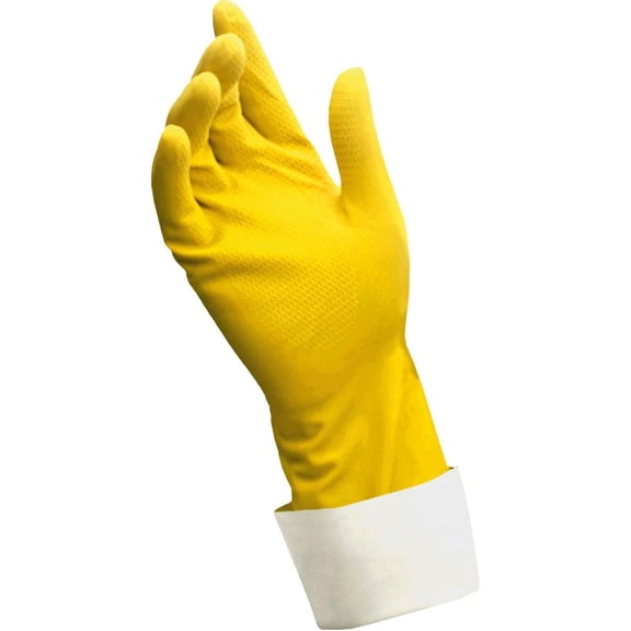 BigTimeProducts Cleaning Gloves - Latex, Yellow - Medium