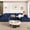 Blue, variant on ODUWA 124" Modular U-Shaped Corduroy Cloud Couch, Deep Seat 4-Seat Boneless Sofa with Wide Armrests, No Assembly