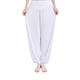 thumbnail image 1 of Soidarity Pantalones de yoga de cintura alta para mujer, bombachos sueltos para danza del vientre, pantalones Tai sólidos modales Uniforme atlético Blanco XXL, 1 of 2