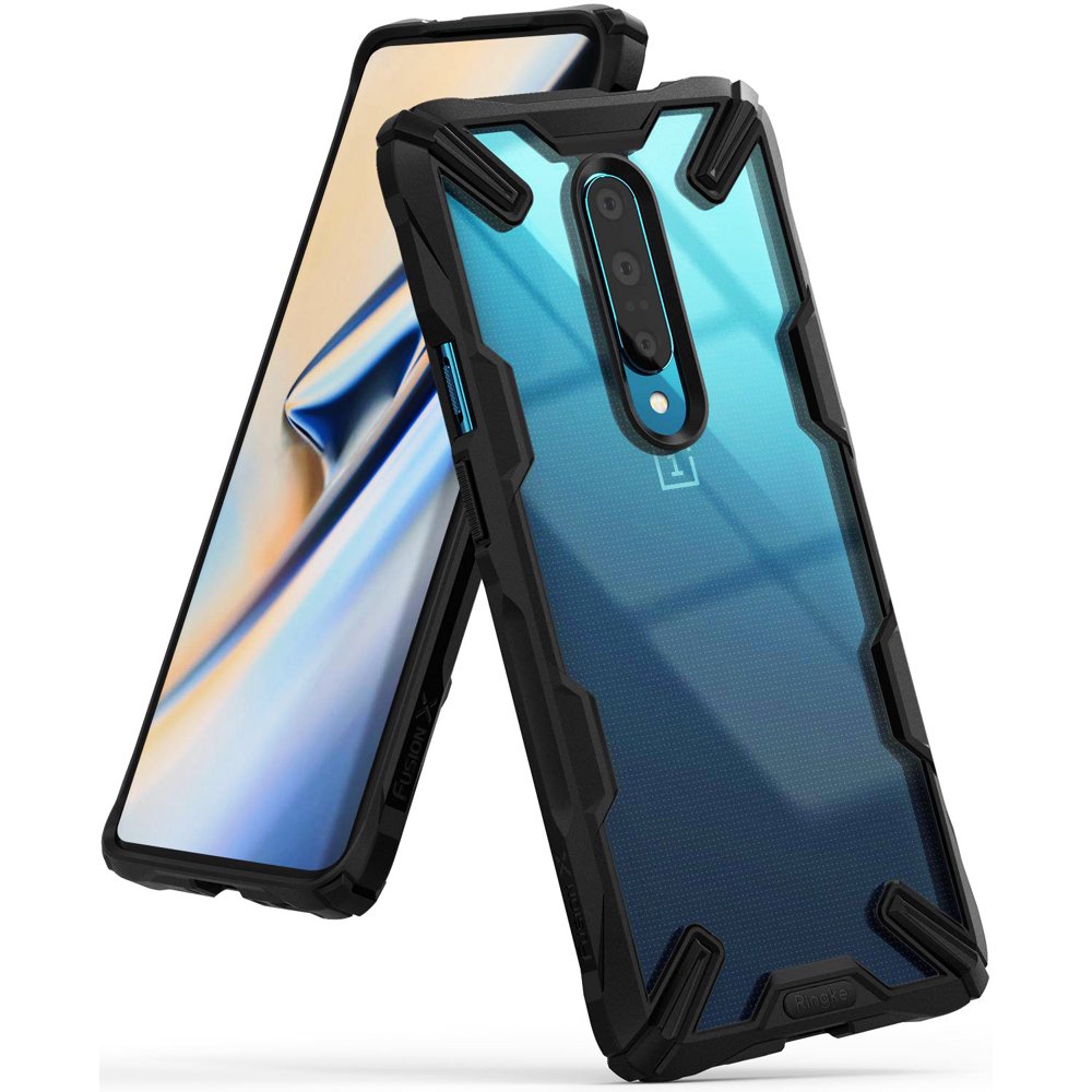 Oneplus 7 Pro Case, Ringke [FUSIONX] [Black] Ergonomic Transparent Mil