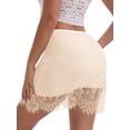 thumbnail image 3 of INSPIRE CHIC Mother's Day Women's Anti-Static Above Knee Half Slip Solid Regular Fit Lace Hem Short Under Dresses S Beige, 3 of 5