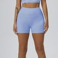 thumbnail image 5 of Women Workout Running Shorts High Waist Yoga Shorts Biker Shorts Slim Fitted Tights Fitness Short Pants (M, Blue), 5 of 7