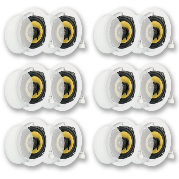 Acoustic Audio HD-5 In Ceiling Speakers Home Theater Surround Sound 6 Pair Pack