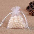 thumbnail image 2 of 100 bolsas de organza de 9 x 7 cm - Blancas cosidas a mano, 2 of 5
