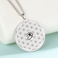 thumbnail image 2 of TEAMER Flower of Life Eye of Horus Vintage Pendants Silver Necklace Men Women Talisman Stainless Steel Jewelry, 2 of 4