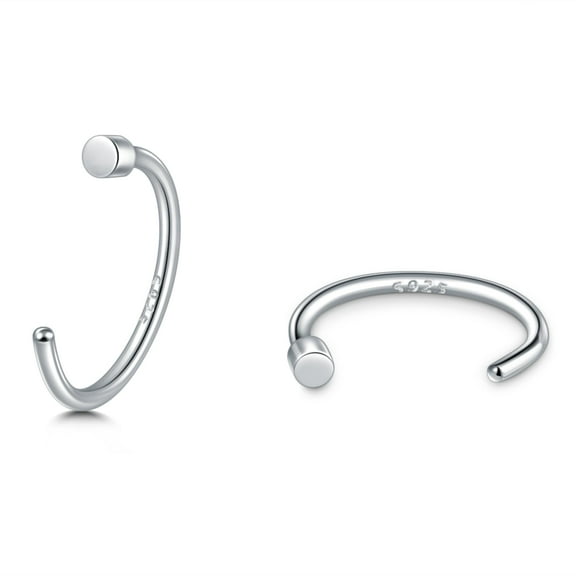 Half Hoop Earrings 925 Sterling Silver Huggie Hoop Earrings for Women Men Sterling Silver Small Huggie Hoop Earrings for Women