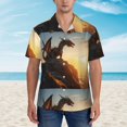 thumbnail image 2 of Fuzoiu Seaside Sunset Cool Dragon Print Hawaiian Shirt for Men, Summer Beach Casual Short Sleeve Button Down Shirts, Men’s Beach Summer Shirts with Pocket,Medium, 2 of 7