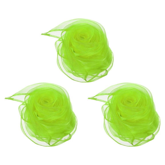 Uxcell Dance Scarves, Square Juggling Scarves 28 by 28 Inches for Play Magic Music Activity Juggling Dressing, Fluorescent Green 3Pcs
