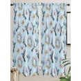 thumbnail image 5 of Blue Hummingbird Living Room Curtains 2 Panel, Spring Watercolor Flowers Leaf Plant Cafe Window Treatment, Extra Long Farmhouse Bedroom Bathroom Kitchen Curtains Drapes 104"x72", 5 of 6
