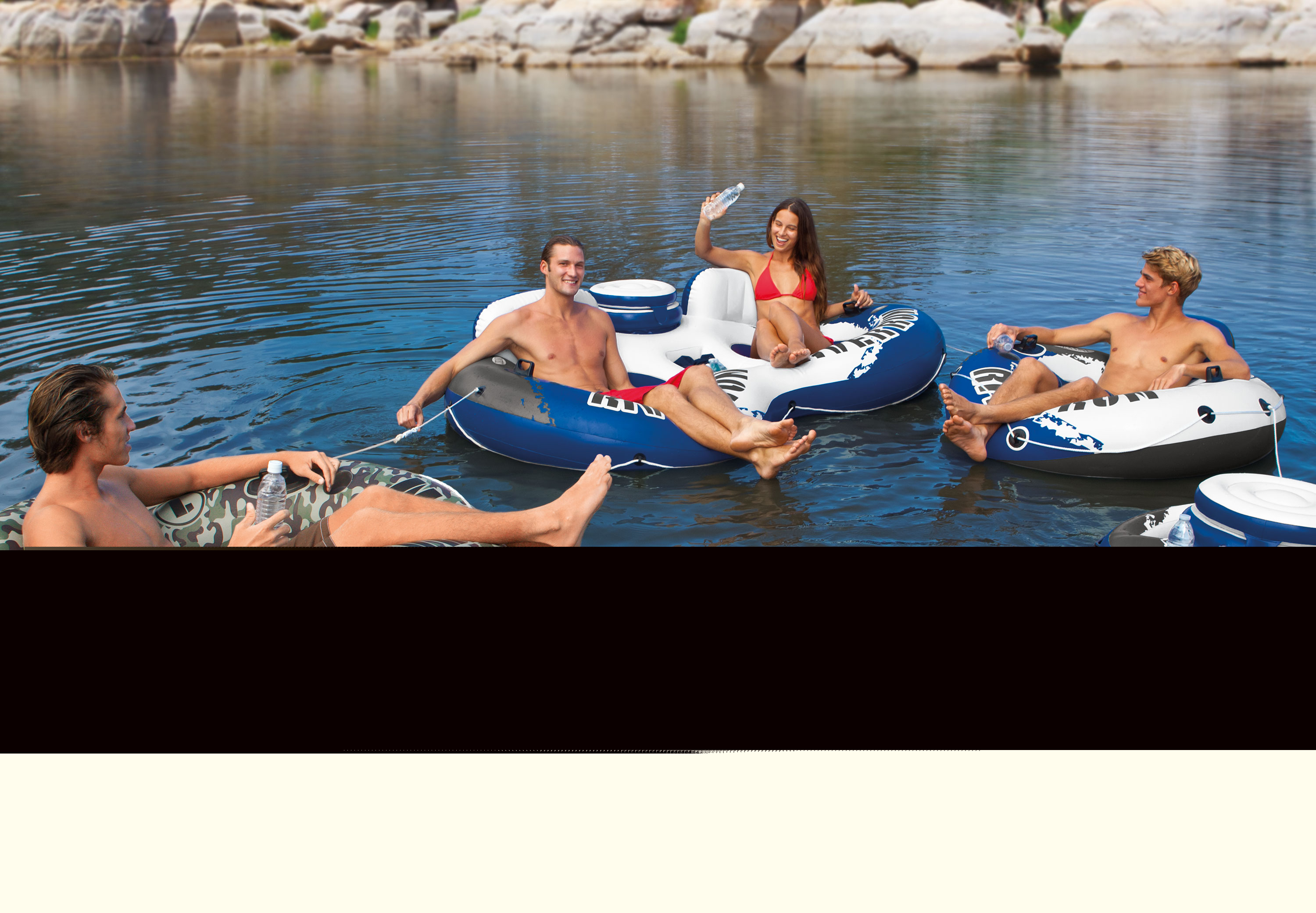 thumbnail image 6 of Open Box Intex River Run 1 53" Water Tube Lake Pool Ocean Raft, Red (8 Pack), 6 of 6