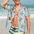thumbnail image 5 of Lsque Sea Turtle pattern Hawaiian Shirt for Men, Unisex Summer Beach Casual Short Sleeve Button Down Shirts-Large, 5 of 9