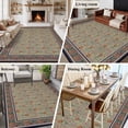 thumbnail image 5 of Large Area Rugs for Living Room Bedroom, Boho Floral 6'x9' Rug Washable Carpet Runner Indoor Outdoor, Vintage Flowers Abstract Art Ethic Tribe Non Slip Floor Mats Rug for Kitchen, Playroom, 5 of 8