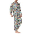 thumbnail image 2 of Sikiie Colored Casino Chips Mens Pajama Set, Soft Warm Long Sleeve Sleepwear, Cozy Button-Down Pjs for Men-Large, 2 of 7