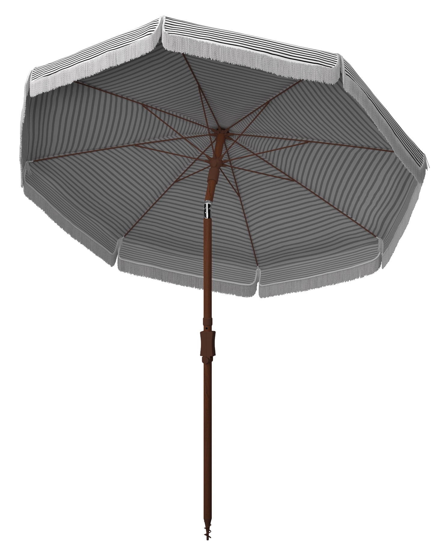 SAFAVIEH Copen 6.5' Beach Patio Umbrella, White/Black
