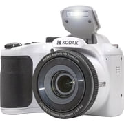 PIXPRO Astro Zoom AZ255 16MP Full HD Digital Camera, White, Bundle with Shoulder Bag and 32GB Memory Card + Card Reader