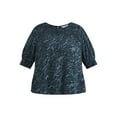 thumbnail image 4 of Terra & Sky Women's Plus Size Smocked Blouse, Sizes 0X-5X, 4 of 5