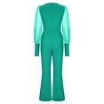 thumbnail image 5 of Lovskoo 2024 Women's One Piece Jumpsuit Puff Sleeve Elegant Winter Chirstmas Solid Sequins Patchwork Long Sleeve V-Neck Jumpsuits Green, 5 of 6