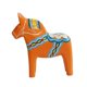 thumbnail image 3 of Adorno de escritorio de caballo Dala sueco de madera pintado a mano, animal tradicional nórdico Naranja, 3 of 9